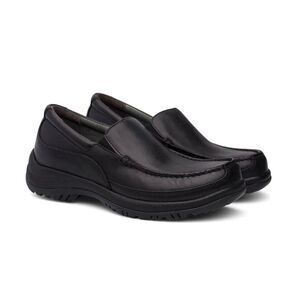 Dansko Wayne Men's 42 Black Full Grain Leather Slip On Loafers Work Shoes NIB